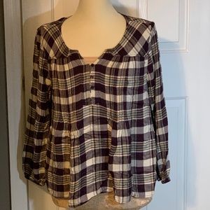 Style & Co Plaid Pintuck Shirt